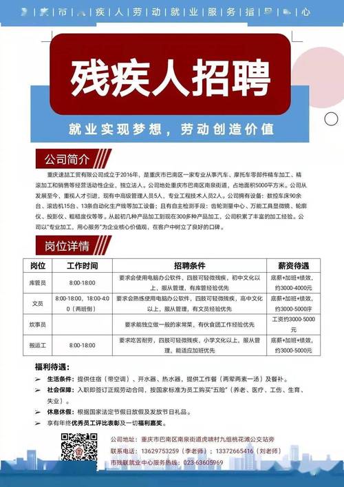 大连残疾人就业岗最新招聘信息